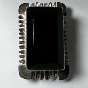 Stunning Black Onyx Mexican sterling silver Pin and Pendant